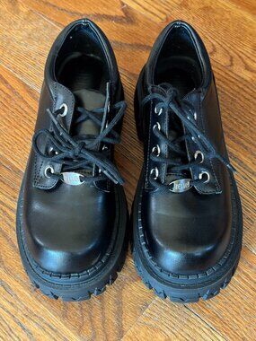 dELiA*s by Dolls Kill Teen Craft Oxford Shoes Black Size 7 w/ Box